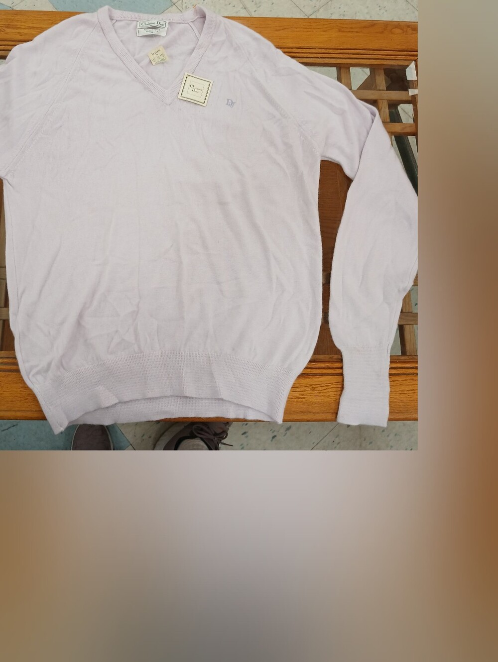 Christian Dior Pale Lavender V-Neck Sweater